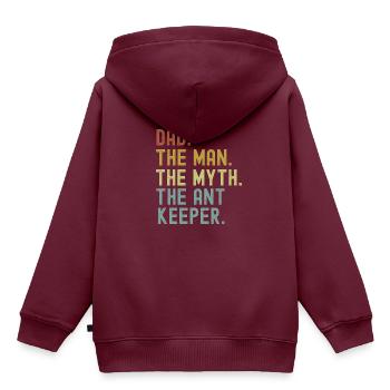 Ameise - Kinder Premium Organic Hoodie - Burgunderrot - Hinten - AI Model Kid Female (0cm)