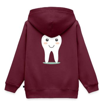 Der magische Zahn - Kinder Premium Organic Hoodie - Burgunderrot - Hinten - AI Model Kid Female (0cm)