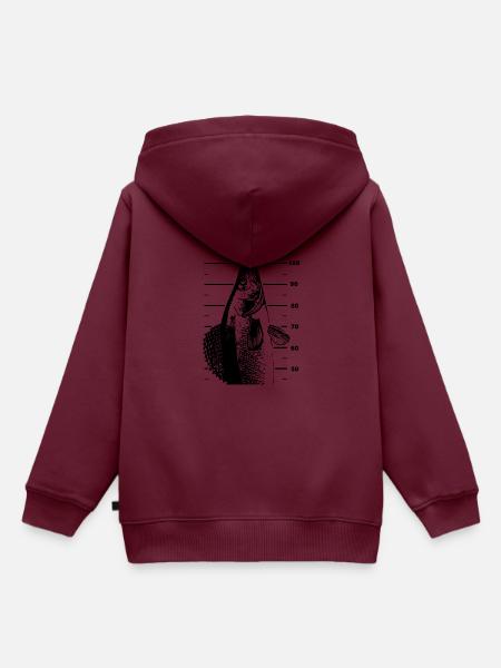 LetzterWurf Meter Zander Anglershirt - Kinder Premium Organic Hoodie - Burgunderrot