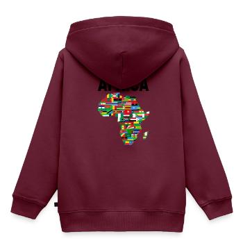 AFRIKA - Kinder Premium Organic Hoodie - Burgunderrot - Hinten - AI Model Kid Female (0cm)
