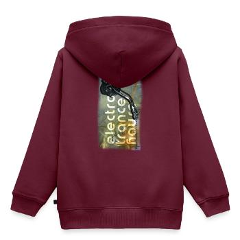 electro trance house - Kinder Premium Organic Hoodie - Burgunderrot - Hinten - AI Model Kid Female (0cm)