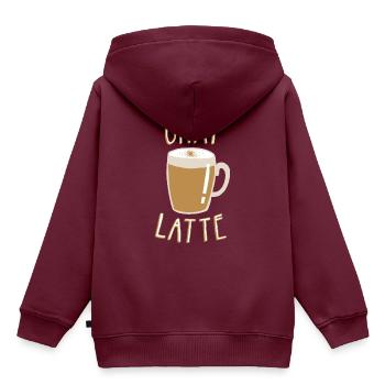 Chai Latte - Kinder Premium Organic Hoodie - Burgunderrot - Hinten - AI Model Kid Female (0cm)