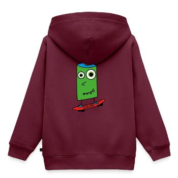 Boardsprayer - Kinder Premium Organic Hoodie - Burgunderrot - Hinten - AI Model Kid Female (0cm)