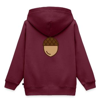 Eichel - Kinder Premium Organic Hoodie - Burgunderrot - Hinten - AI Model Kid Female (0cm)
