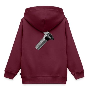 Schraube - Kinder Premium Organic Hoodie - Burgunderrot - Hinten - AI Model Kid Female (0cm)