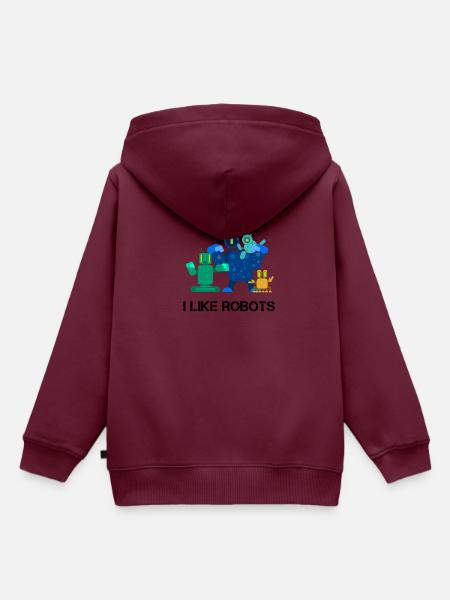Robots - Kinder Premium Organic Hoodie - Burgunderrot