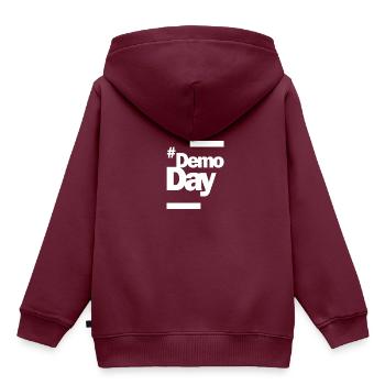 Demo day - Kinder Premium Organic Hoodie - Burgunderrot - Hinten - AI Model Kid Female (0cm)