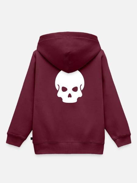 Skull - Kinder Premium Organic Hoodie - Burgunderrot