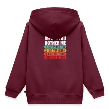 Lustiger technischer Support / Computer Techie Nerd Geschenk - Kinder Premium Organic Hoodie - Burgunderrot - Hinten - AI Model Kid Female (0cm)
