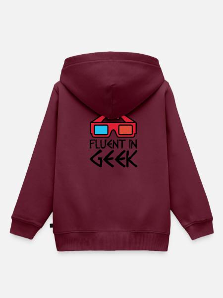 Geek Computer Nerd - Kinder Premium Organic Hoodie - Burgunderrot