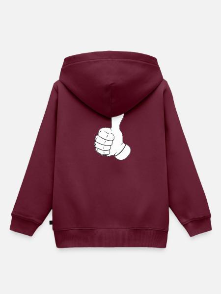 Daumen hoch - Kinder Premium Organic Hoodie - Burgunderrot