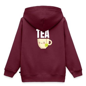 Tee - Kinder Premium Organic Hoodie - Burgunderrot - Hinten - AI Model Kid Female (0cm)