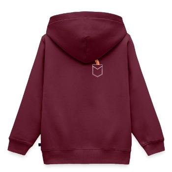 Wurst Tasche - Kinder Premium Organic Hoodie - Burgunderrot - Hinten - AI Model Kid Female (0cm)