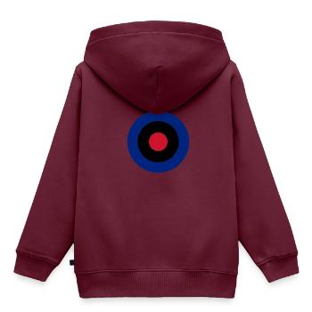 Mod - Kinder Premium Organic Hoodie - Burgunderrot - Hinten - AI Model Kid Female (0cm)