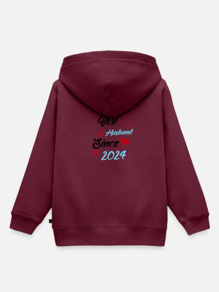 Bester Ehemann seit 2024 Hochzeit - Kinder Premium Organic Hoodie - Burgunderrot