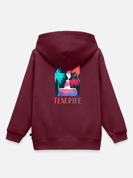 Teneriffa - Kinder Premium Organic Hoodie - Burgunderrot