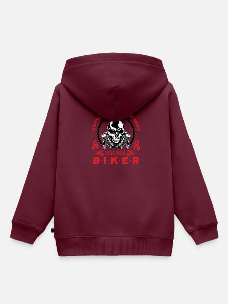 Motorradfahrer Spruch - Kinder Premium Organic Hoodie - Burgunderrot