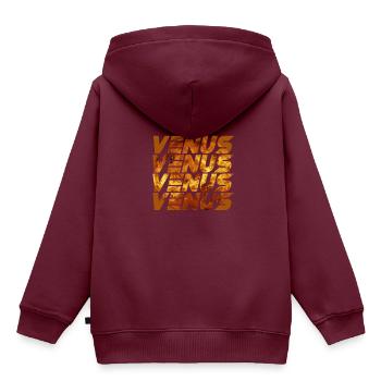Venus Design - Kinder Premium Organic Hoodie - Burgunderrot - Hinten - AI Model Kid Female (0cm)