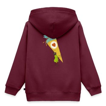 Ameise Schultüte - Kinder Premium Organic Hoodie - Burgunderrot - Hinten - AI Model Kid Female (0cm)