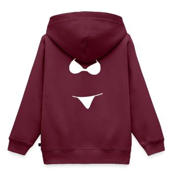 Bikini Logo - Kinder Premium Organic Hoodie - Burgunderrot - Hinten - AI Model Kid Female (0cm)