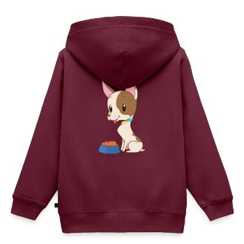 Braver süßer Chiwawa Hund - Kinder Premium Organic Hoodie - Burgunderrot - Hinten - AI Model Kid Female (0cm)