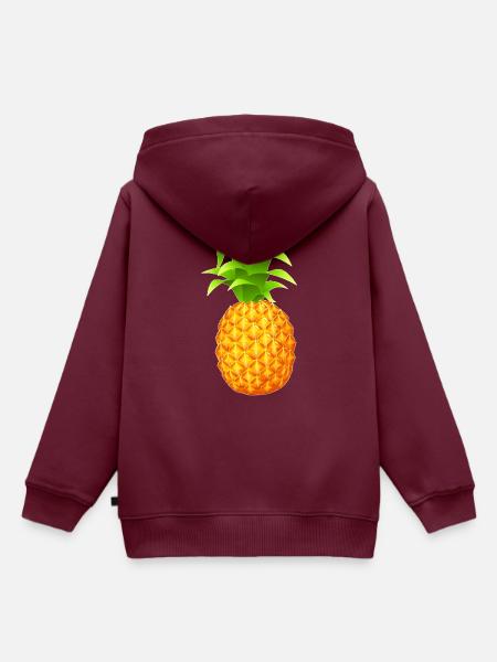 Ananas - Kinder Premium Organic Hoodie - Burgunderrot