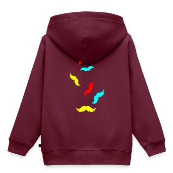 Schnurrbart symbol - Kinder Premium Organic Hoodie - Burgunderrot - Hinten - AI Model Kid Female (0cm)