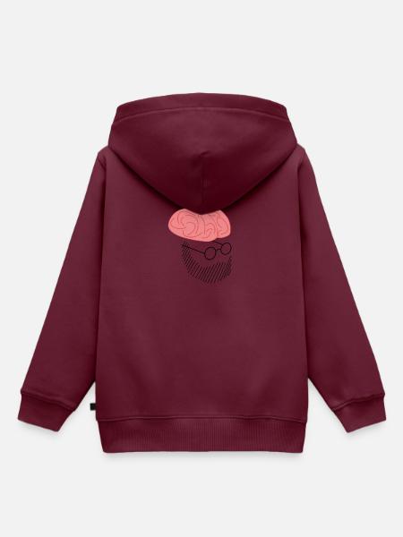 Kopf - Kinder Premium Organic Hoodie - Burgunderrot