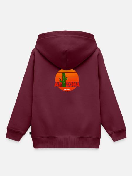Arizona - Kinder Premium Organic Hoodie - Burgunderrot