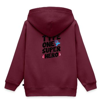 Insulin Junkie Diabetiker Diabetes Zucker Typ1 - Kinder Premium Organic Hoodie - Burgunderrot - Hinten - AI Model Kid Female (0cm)