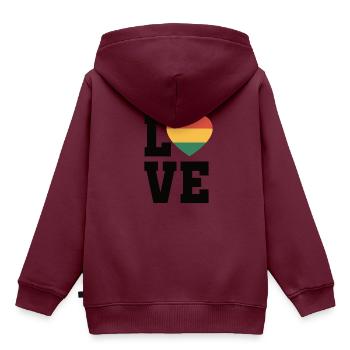 Ich bin Schwarze Geschichte Schwarzer - Kinder Premium Organic Hoodie - Burgunderrot - Hinten - AI Model Kid Female (0cm)