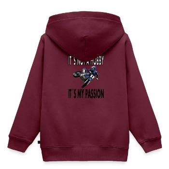 Motocross fahren Kaskade stunt Motorrad Geschenk - Kinder Premium Organic Hoodie - Burgunderrot - Hinten - AI Model Kid Female (0cm)