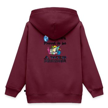 Ich bin Web designer Web-Entwickler Geschenkidee - Kinder Premium Organic Hoodie - Burgunderrot - Hinten - AI Model Kid Female (0cm)