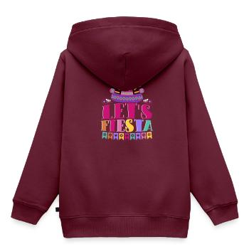 Lets Fiesta - Kinder Premium Organic Hoodie - Burgunderrot - Hinten - AI Model Kid Female (0cm)