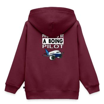 Pilot Flugzeug fliegen Jet Piloten Geschenk - Kinder Premium Organic Hoodie - Burgunderrot - Hinten - AI Model Kid Female (0cm)