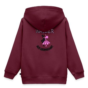 Walzer aus Leidenschaft Tänzerin Tanzpaar Geschenk - Kinder Premium Organic Hoodie - Burgunderrot - Hinten - AI Model Kid Female (0cm)