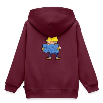 Baufirma Bauunternehmen Bauarbeiter - Kinder Premium Organic Hoodie - Burgunderrot - Hinten - AI Model Kid Female (0cm)