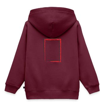 Rahmen Viereck - Kinder Premium Organic Hoodie - Burgunderrot - Hinten - AI Model Kid Female (0cm)
