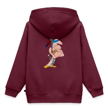 indian indianer american tent zelt teepee tomahawk - Kinder Premium Organic Hoodie - Burgunderrot - Hinten - AI Model Kid Female (0cm)