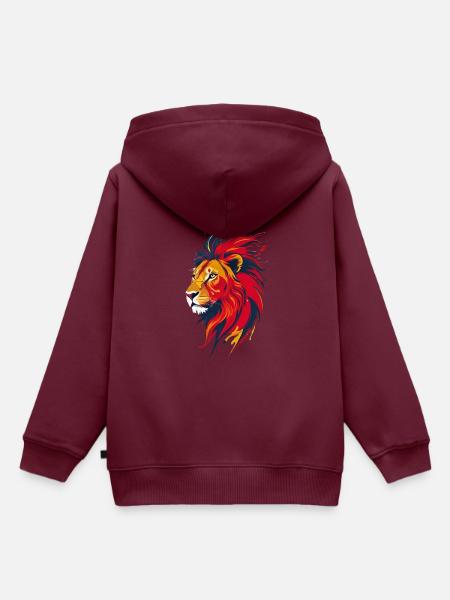 Löwenkopf - Kinder Premium Organic Hoodie - Burgunderrot