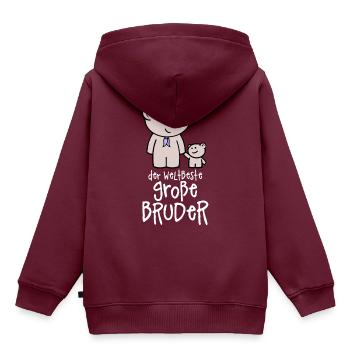 Der weltbeste große Bruder - Großer Bruder Teddys - Kinder Premium Organic Hoodie - Burgunderrot - Hinten - AI Model Kid Female (0cm)