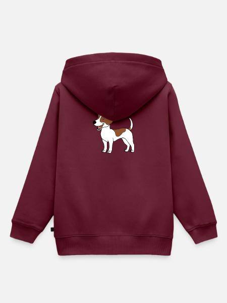 JACK RUSSELL - Kinder Premium Organic Hoodie - Burgunderrot