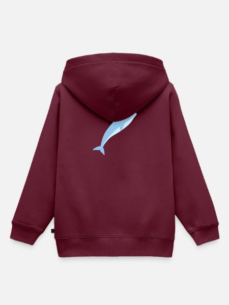 Delphin - Kinder Premium Organic Hoodie - Burgunderrot