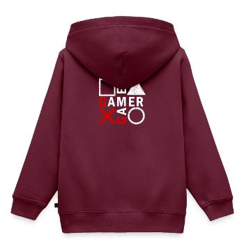 Gamer Gaming Tasten Konsole - Kinder Premium Organic Hoodie - Burgunderrot - Hinten - AI Model Kid Female (0cm)