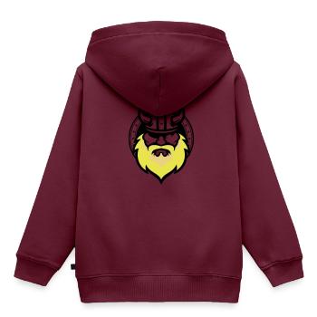Odin - Kinder Premium Organic Hoodie - Burgunderrot - Hinten - AI Model Kid Female (0cm)