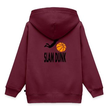 Slamdunk Basketball spielen Basketballspieler Korb - Kinder Premium Organic Hoodie - Burgunderrot - Hinten - AI Model Kid Female (0cm)