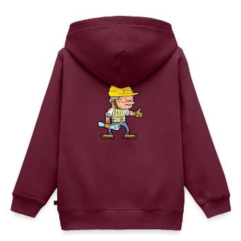 Retro Vintage Grunge Style Baufirma Bauunternehmen - Kinder Premium Organic Hoodie - Burgunderrot - Hinten - AI Model Kid Female (0cm)