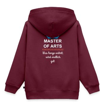 Master Studium - Kinder Premium Organic Hoodie - Burgunderrot - Hinten - AI Model Kid Female (0cm)