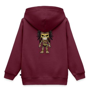 Apache Indianer Skelett - Kinder Premium Organic Hoodie - Burgunderrot - Hinten - AI Model Kid Female (0cm)