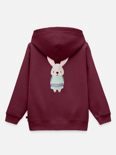 Hase Löffel - Kinder Premium Organic Hoodie - Burgunderrot